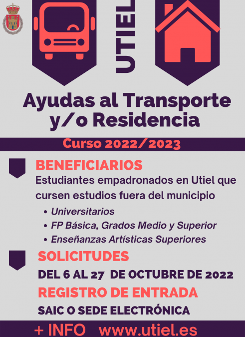 Utiel convoca por 4º año consecutivo las ayudas al transporte y residencia para estudiantes del municipio 