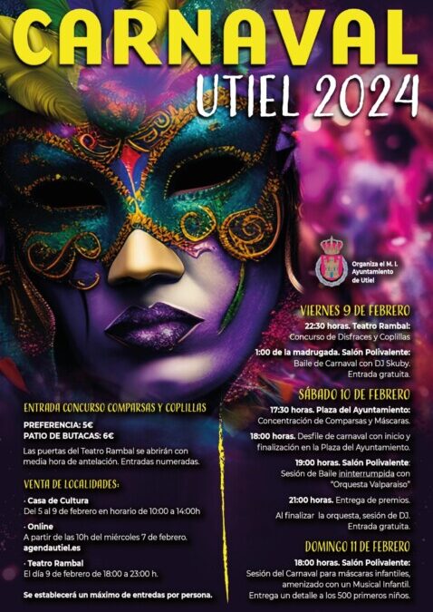 Utiel se vestirá de Carnaval del 9 al 11 de Febrero