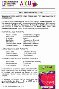 Listado Ganadores Concurso San Valentín